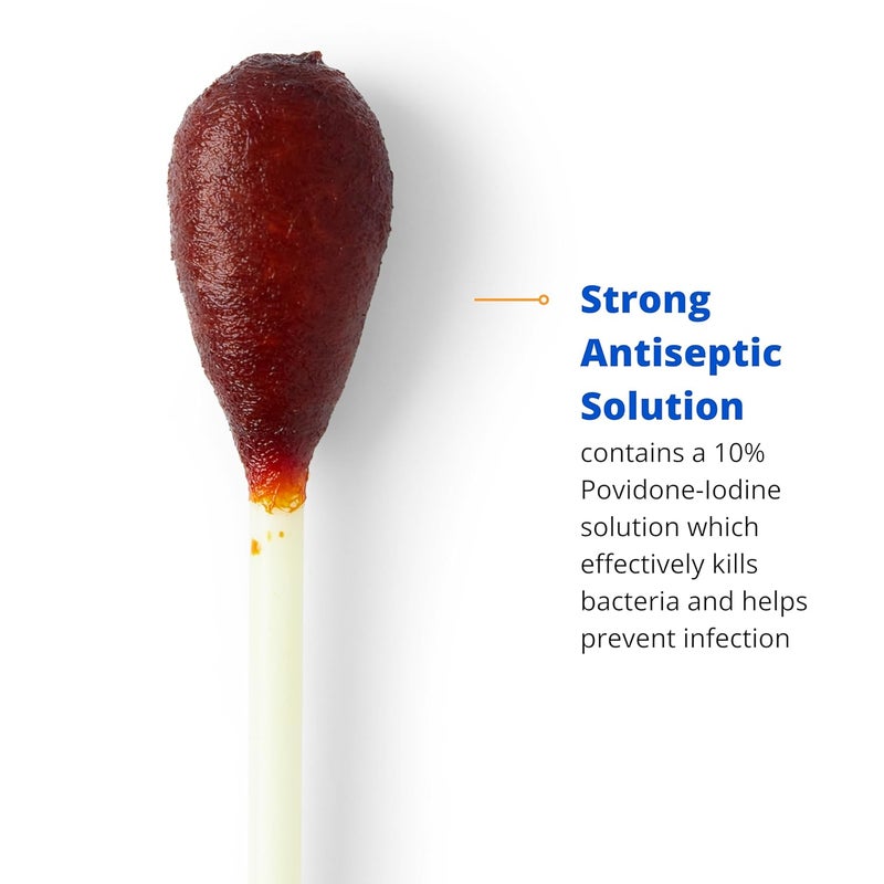 Medline Povidone-Iodine PVP Swabstick, Single Pack, Antiseptic for First Aid, Pack of 500 - Image 3